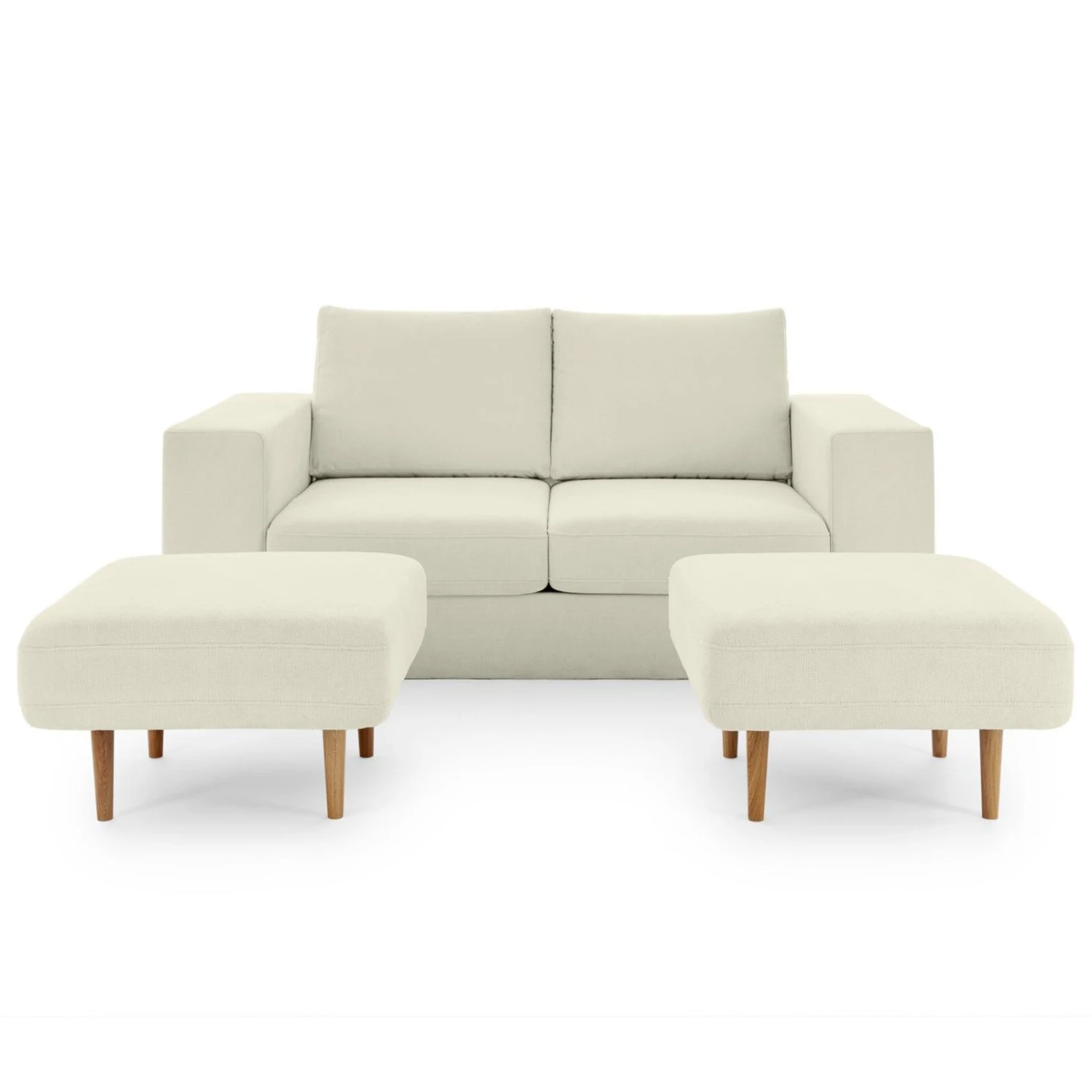 Sofa mit 2 Hockern - LOOKS by Wolfgang Joop - creme - Armlehne mit Regal - 172 cm 11 Sofa mit 2 Hockern - LOOKS by Wolfgang Joop - creme - Armlehne mit Regal - 172 cm – Bild 11