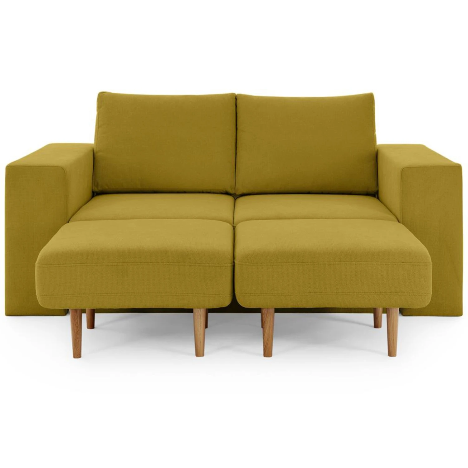 Sofa mit 2 Hockern - LOOKS by Wolfgang Joop - senf - Armlehne mit Regal - 172 cm 10 Sofa mit 2 Hockern - LOOKS by Wolfgang Joop - senf - Armlehne mit Regal - 172 cm – Bild 10