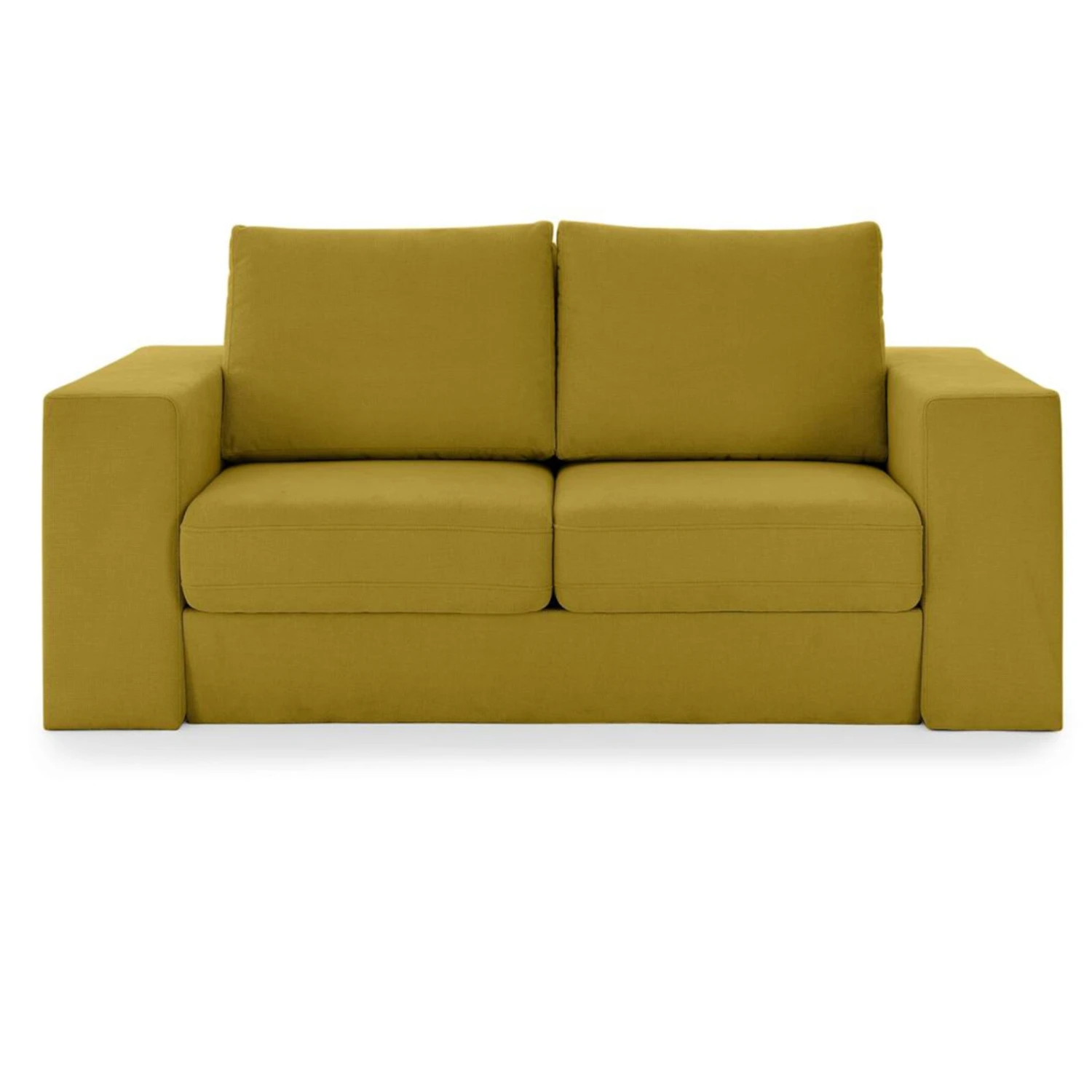 Sofa mit 2 Hockern - LOOKS by Wolfgang Joop - senf - Armlehne mit Regal - 172 cm 12 Sofa mit 2 Hockern - LOOKS by Wolfgang Joop - senf - Armlehne mit Regal - 172 cm – Bild 12