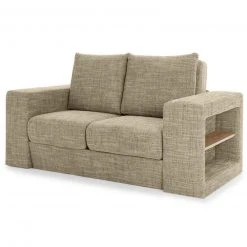 Sofa mit 2 Hockern - LOOKS by Wolfgang Joop - beige-braun - Armlehne mit Regal - 172 cm -Wohnzimmer Verkäufe 1238013300 09 1600Wx1600H