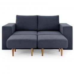 Sofa mit 2 Hockern - LOOKS by Wolfgang Joop - dunkelblau - Armlehne mit Regal - 192 cm -Wohnzimmer Verkäufe 1238013400 11 1600Wx1600H