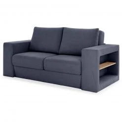 Sofa mit 2 Hockern - LOOKS by Wolfgang Joop - dunkelblau - Armlehne mit Regal - 192 cm -Wohnzimmer Verkäufe 1238013400 12 1600Wx1600H