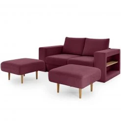 Sofa mit 2 Hockern - LOOKS by Wolfgang Joop - beere - Armlehne mit Regal - 192 cm 18 Sofa mit 2 Hockern - LOOKS by Wolfgang Joop - beere - Armlehne mit Regal - 192 cm -Wohnzimmer Verkäufe 1238013401 07 1600Wx1600H