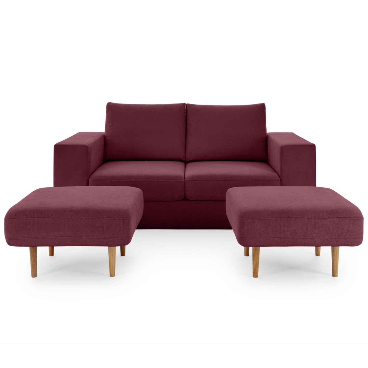 Sofa mit 2 Hockern - LOOKS by Wolfgang Joop - beere - Armlehne mit Regal - 192 cm 8 Sofa mit 2 Hockern - LOOKS by Wolfgang Joop - beere - Armlehne mit Regal - 192 cm – Bild 8