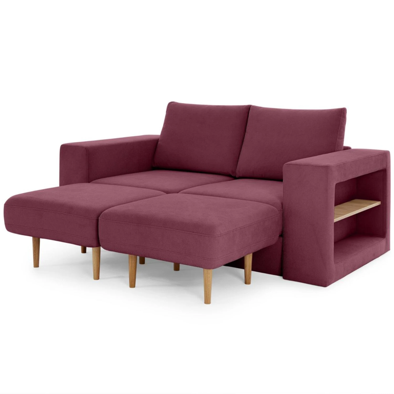 Sofa mit 2 Hockern - LOOKS by Wolfgang Joop - beere - Armlehne mit Regal - 192 cm 10 Sofa mit 2 Hockern - LOOKS by Wolfgang Joop - beere - Armlehne mit Regal - 192 cm – Bild 10