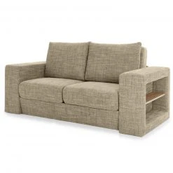 Sofa mit 2 Hockern - LOOKS by Wolfgang Joop - beige-braun - Armlehne mit Regal - 192 cm -Wohnzimmer Verkäufe 1238013500 09 1600Wx1600H