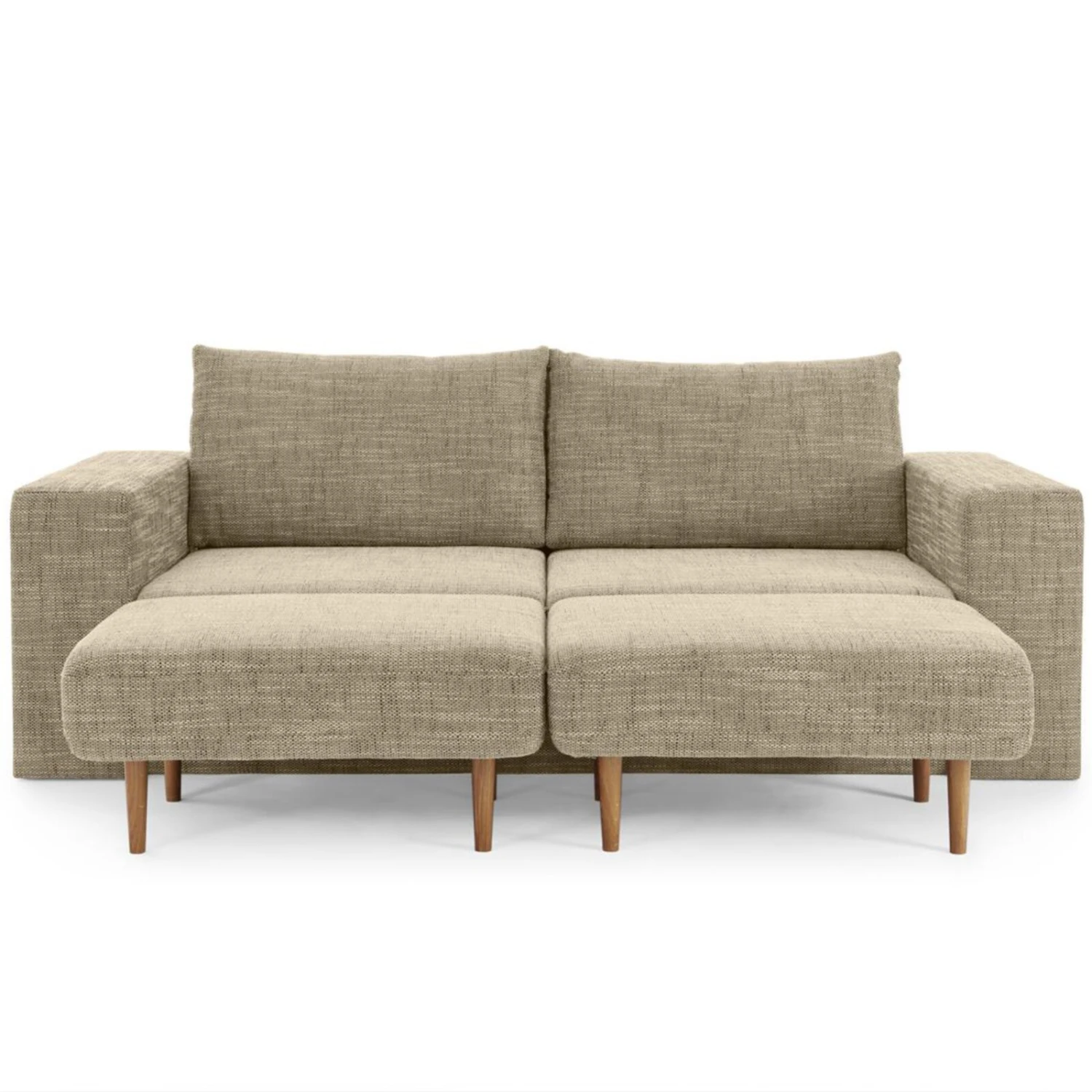 Sofa mit 2 Hockern - LOOKS by Wolfgang Joop - beige-braun - Armlehne mit Regal - 212 cm 11 Sofa mit 2 Hockern - LOOKS by Wolfgang Joop - beige-braun - Armlehne mit Regal - 212 cm – Bild 11