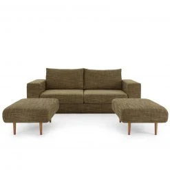 Sofa mit 2 Hockern - LOOKS by Wolfgang Joop - braun - Armlehne mit Regal - 212 cm -Wohnzimmer Verkäufe 1238013601 07 1600Wx1600H