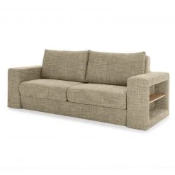 Sofa mit 2 Hockern - LOOKS by Wolfgang Joop - beige-braun - Armlehne mit Regal - 232 cm -Wohnzimmer Verkäufe 1238013900 10 1600Wx1600H