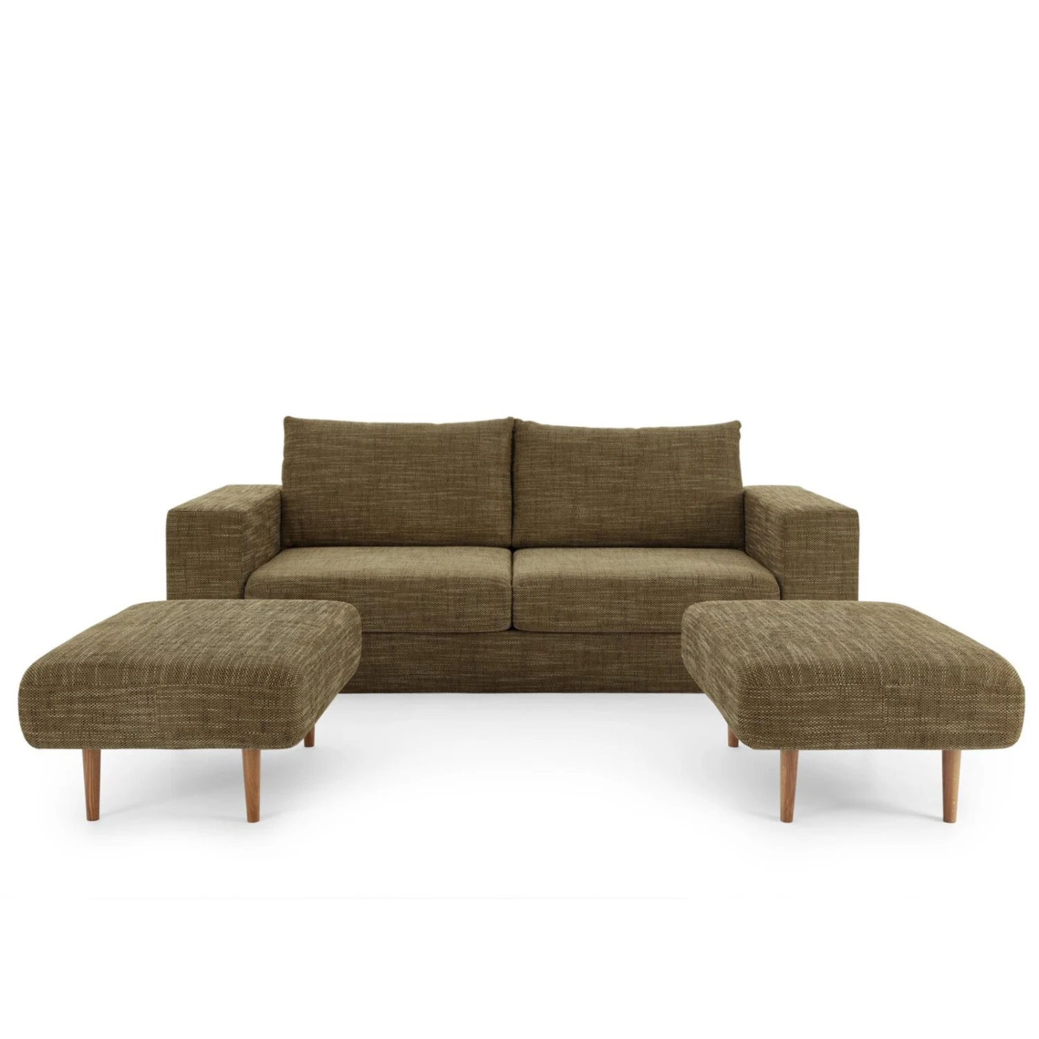 Sofa mit 2 Hockern - LOOKS by Wolfgang Joop - braun - Armlehne mit Regal - 232 cm 6 Sofa mit 2 Hockern - LOOKS by Wolfgang Joop - braun - Armlehne mit Regal - 232 cm – Bild 6