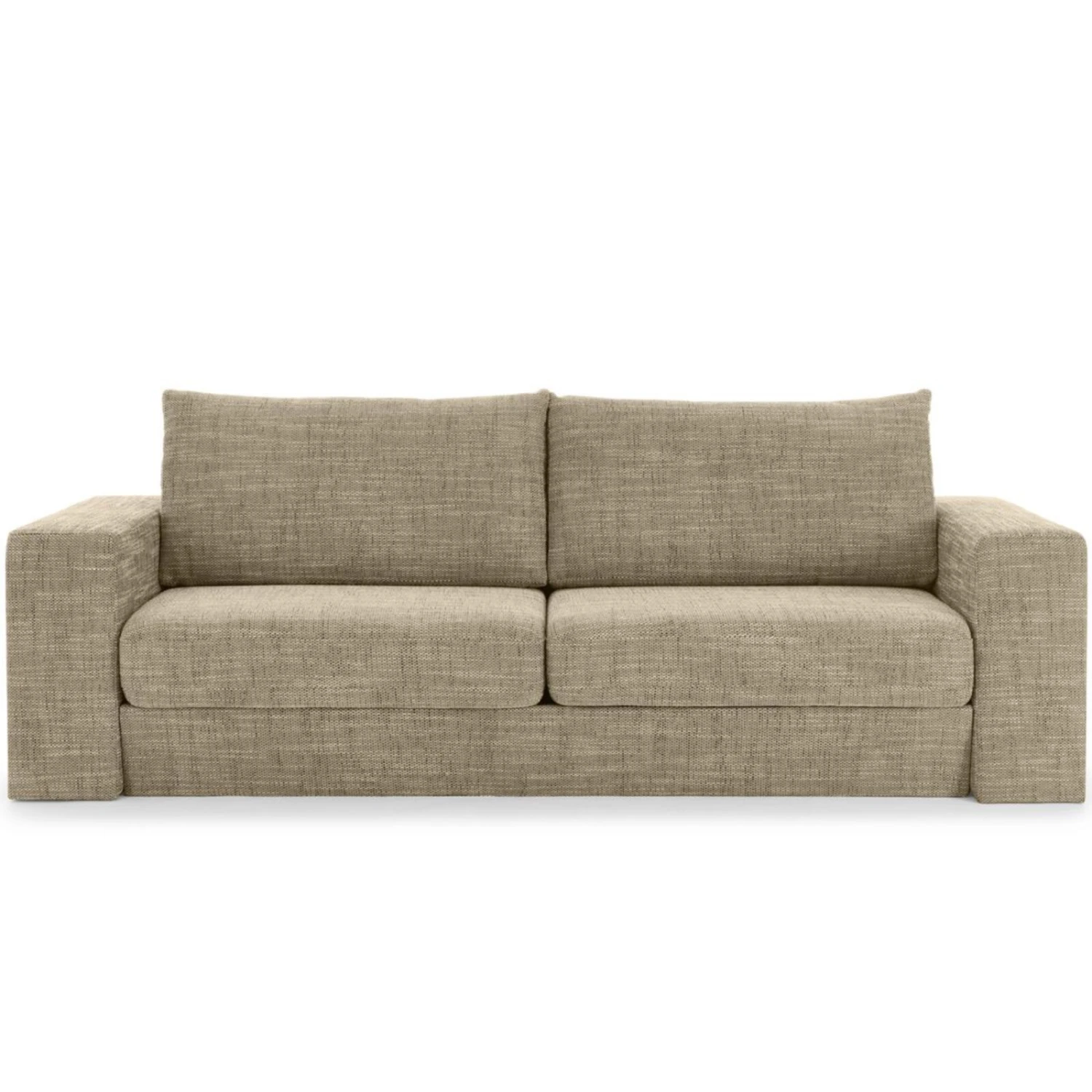 Sofa mit 2 Hockern - LOOKS by Wolfgang Joop - beige-braun - Armlehne mit Regal - 252 cm 3 Sofa mit 2 Hockern - LOOKS by Wolfgang Joop - beige-braun - Armlehne mit Regal - 252 cm – Bild 3