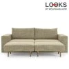Sofa mit 2 Hockern - LOOKS by Wolfgang Joop - beige-braun - Armlehne mit Regal - 252 cm