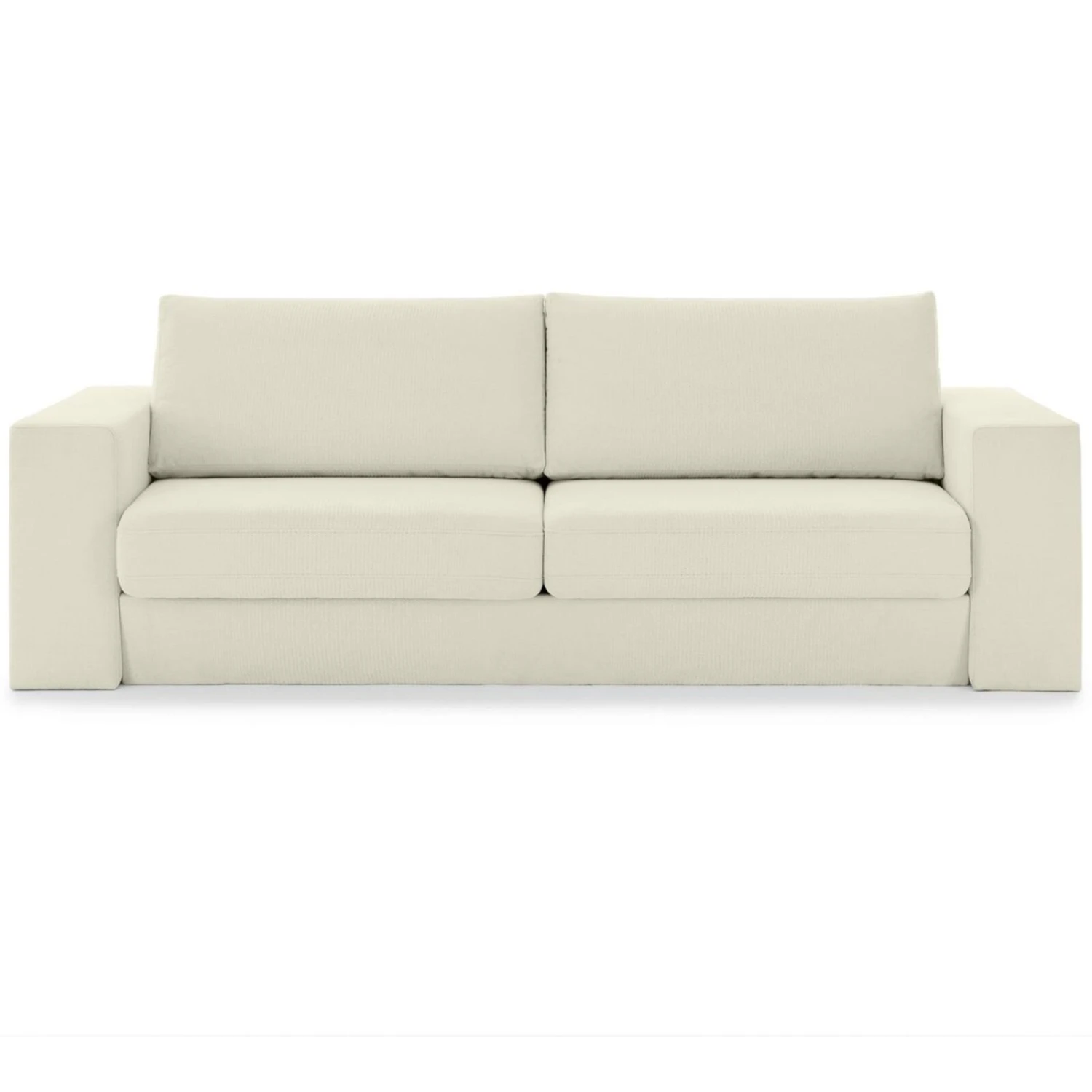 Sofa mit 2 Hockern - LOOKS by Wolfgang Joop - creme - Armlehne mit Regal - 252 cm 3 Sofa mit 2 Hockern - LOOKS by Wolfgang Joop - creme - Armlehne mit Regal - 252 cm – Bild 3