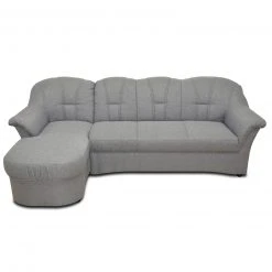 Ecksofa - hellgrau - Flachgewebe - Recamiere links