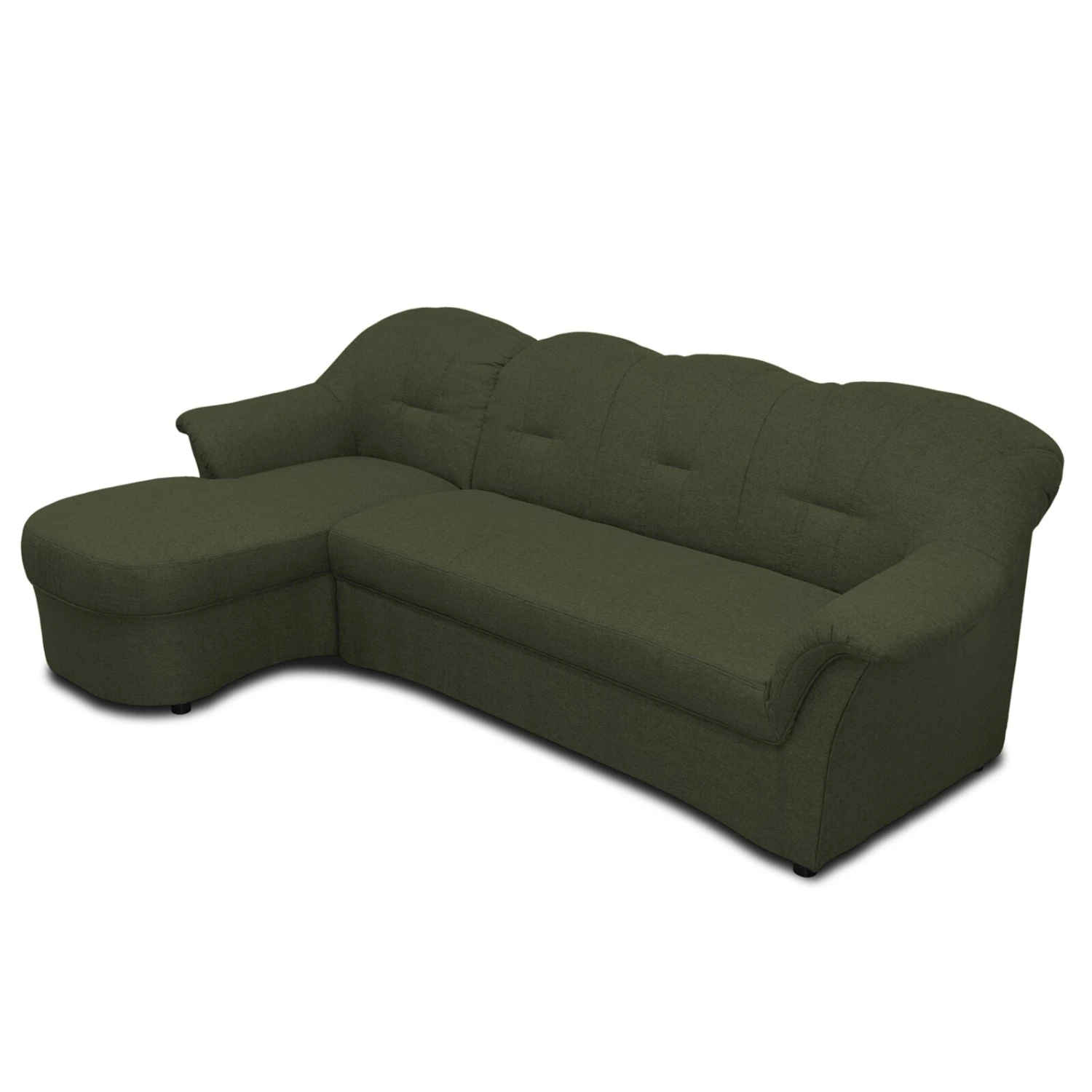 Ecksofa - grün - Flachgewebe - Recamiere links 2 Ecksofa - grün - Flachgewebe - Recamiere links – Bild 2