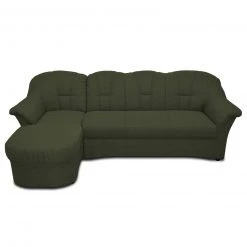 Ecksofa - grün - Flachgewebe - Recamiere links