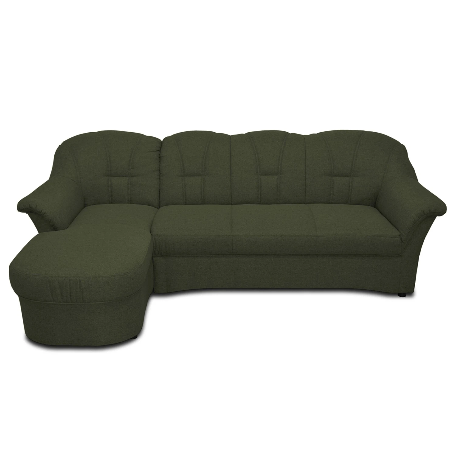 Ecksofa - grün - Flachgewebe - Recamiere links 1 Ecksofa - grün - Flachgewebe - Recamiere links