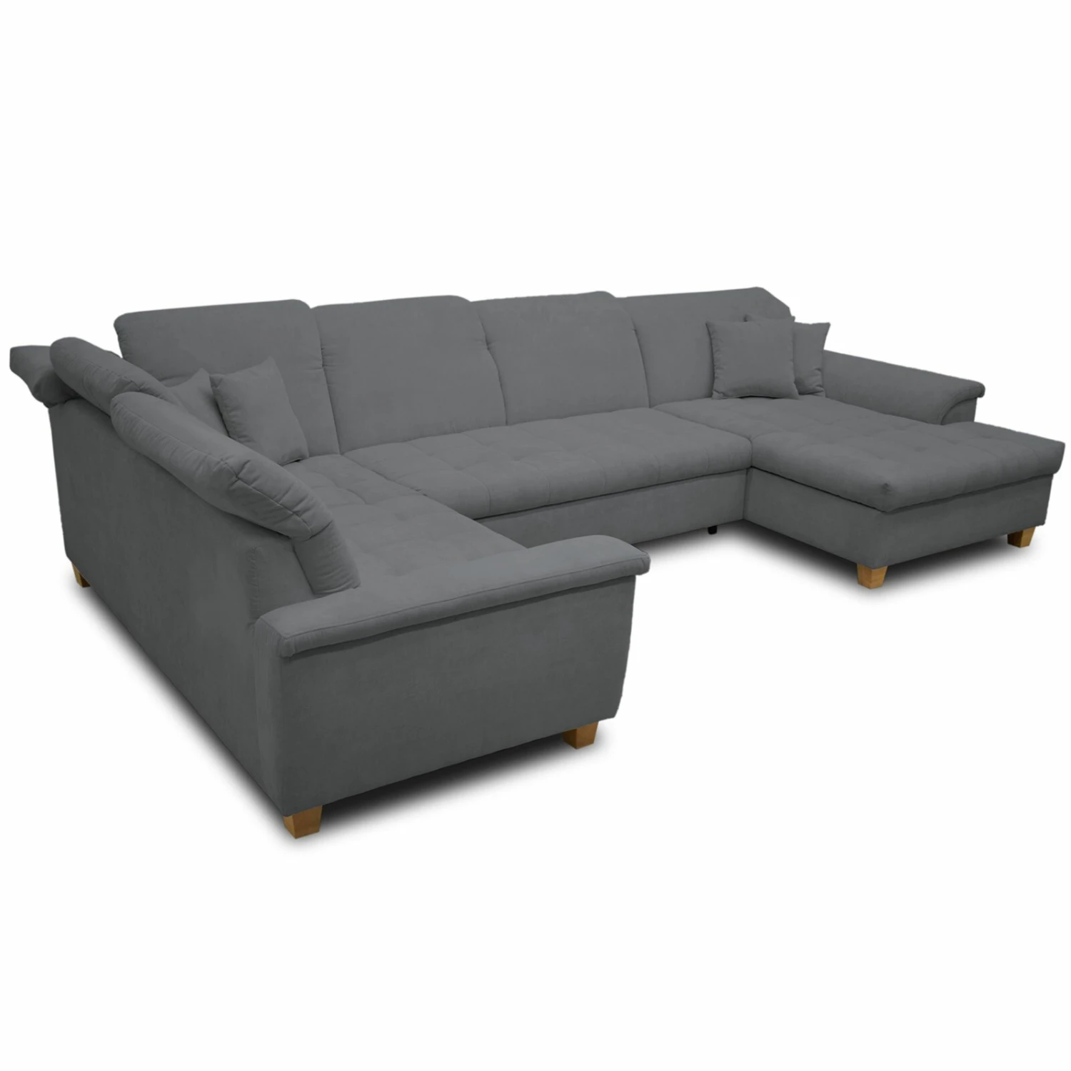 Wohnlandschaft - dunkelgrau - Kopfteilverstellung - Recamiere rechts 2 Wohnlandschaft - dunkelgrau - Kopfteilverstellung - Recamiere rechts – Bild 2