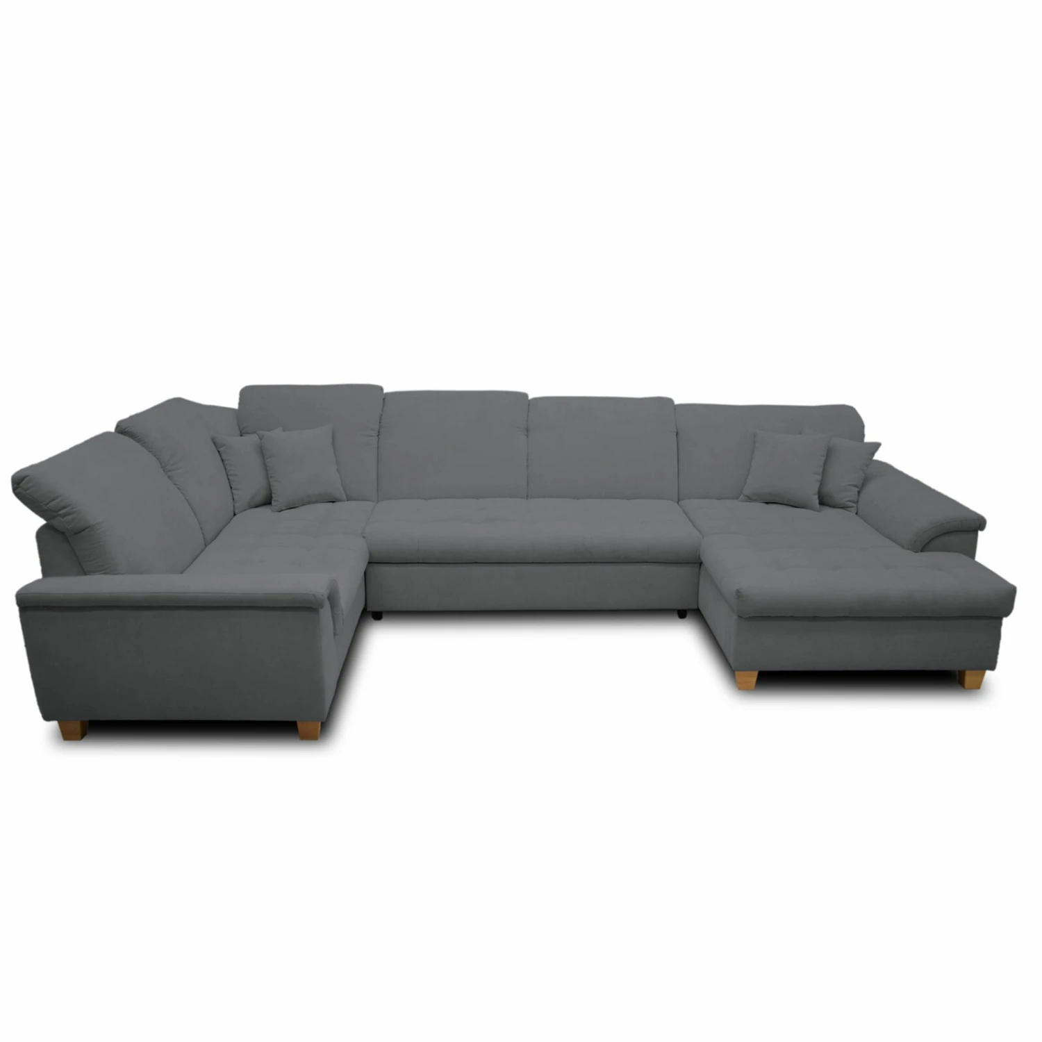 Wohnlandschaft - dunkelgrau - Kopfteilverstellung - Recamiere rechts 1 Wohnlandschaft - dunkelgrau - Kopfteilverstellung - Recamiere rechts