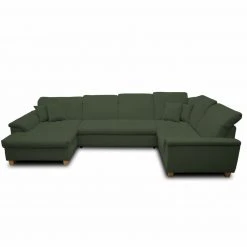 Wohnlandschaft - grün - Kopfteilverstellung - Recamiere links