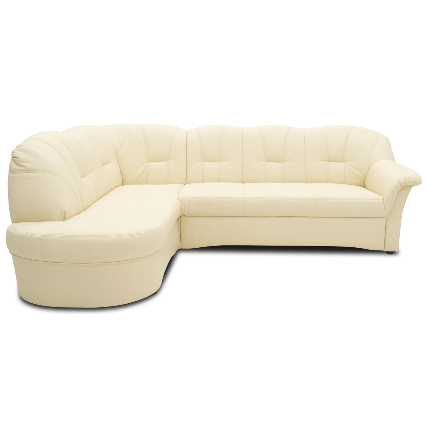 Ecksofa - beige - Kunstleder - Ottomane links 3 Ecksofa - beige - Kunstleder - Ottomane links – Bild 3