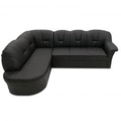 Ecksofa - schwarz - Kunstleder - Ottomane links -Wohnzimmer Verkäufe 1238017201 07 1600Wx1600H