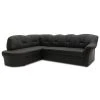 Ecksofa - schwarz - Kunstleder - Ottomane links
