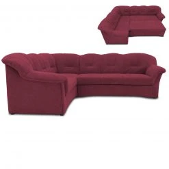 Ecksofa - beere - Microfaser - Liegefunktion - rechts