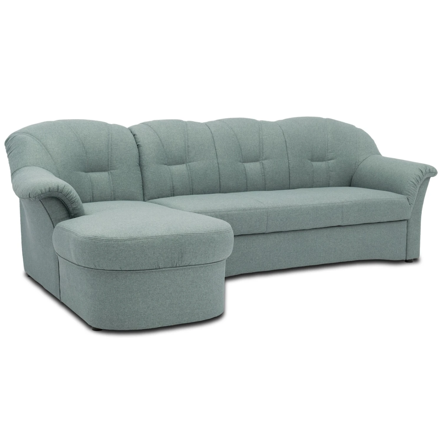 Ecksofa - eisblau - Feingewebe - Ottomane links 2 Ecksofa - eisblau - Feingewebe - Ottomane links – Bild 2