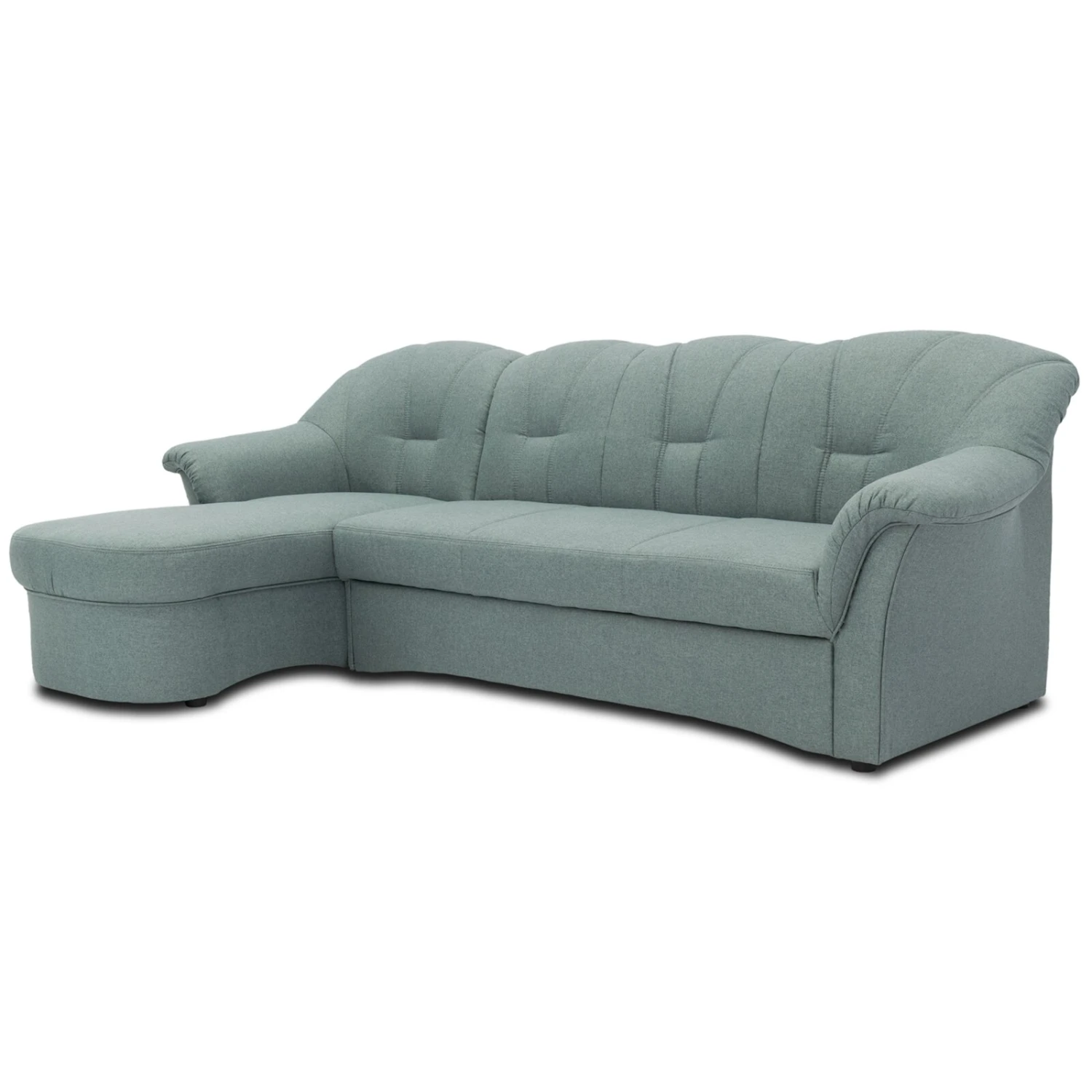 Ecksofa - eisblau - Feingewebe - Ottomane links 1 Ecksofa - eisblau - Feingewebe - Ottomane links