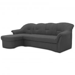 Ecksofa - grau - Feingewebe - Ottomane links