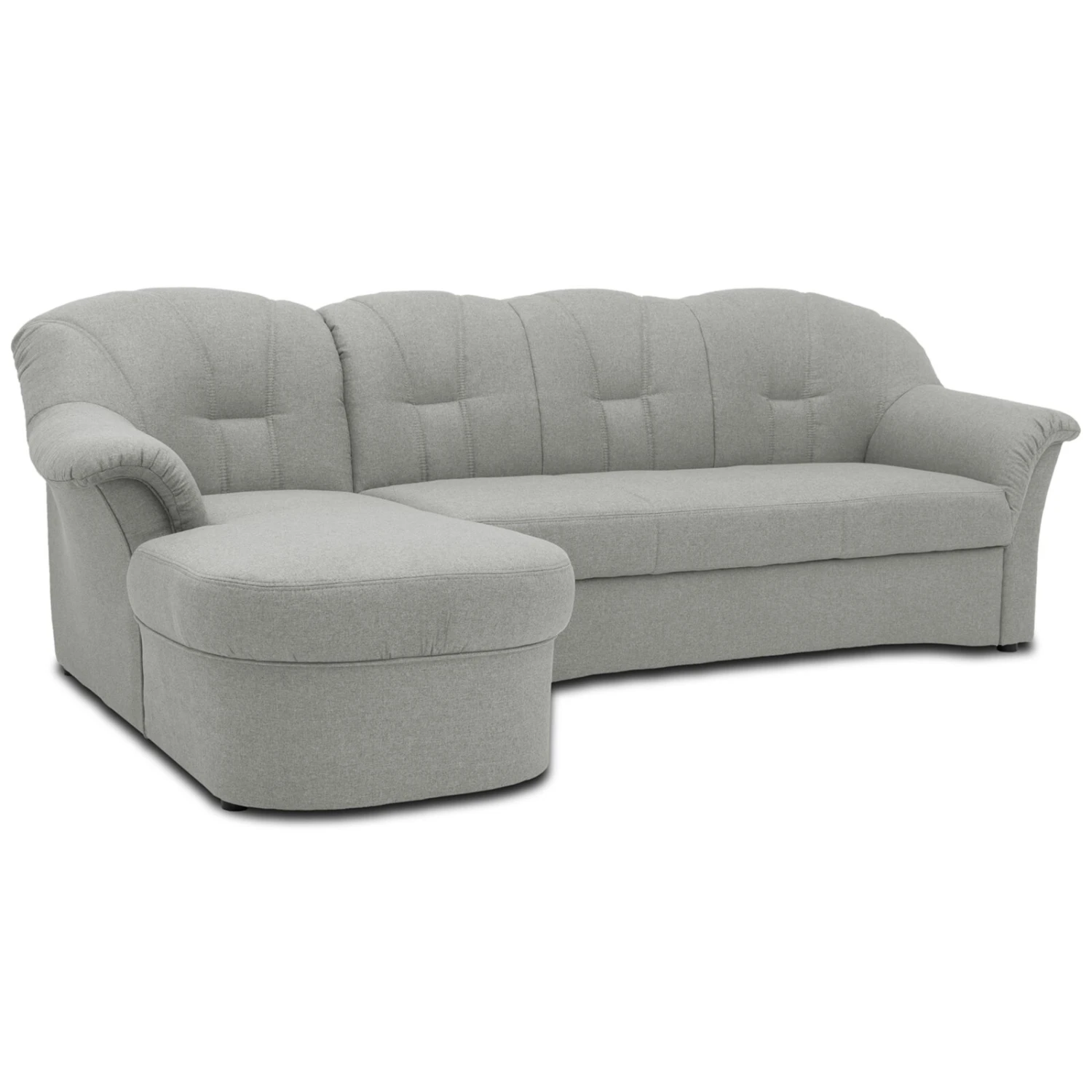 Ecksofa - silber - Feingewebe - Ottomane links 2 Ecksofa - silber - Feingewebe - Ottomane links – Bild 2