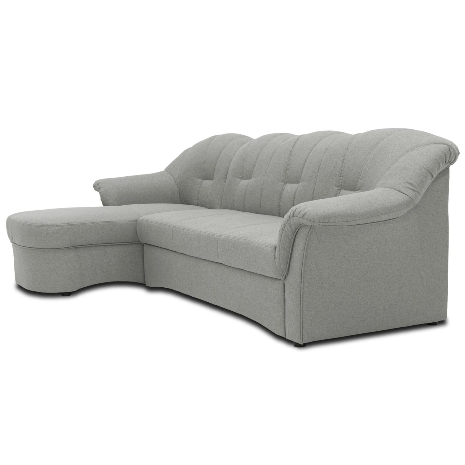 Ecksofa - silber - Feingewebe - Ottomane links 3 Ecksofa - silber - Feingewebe - Ottomane links – Bild 3