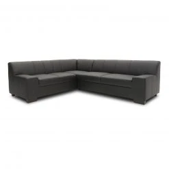 Ecksofa - schwarz - Basismodell - Ottomane links