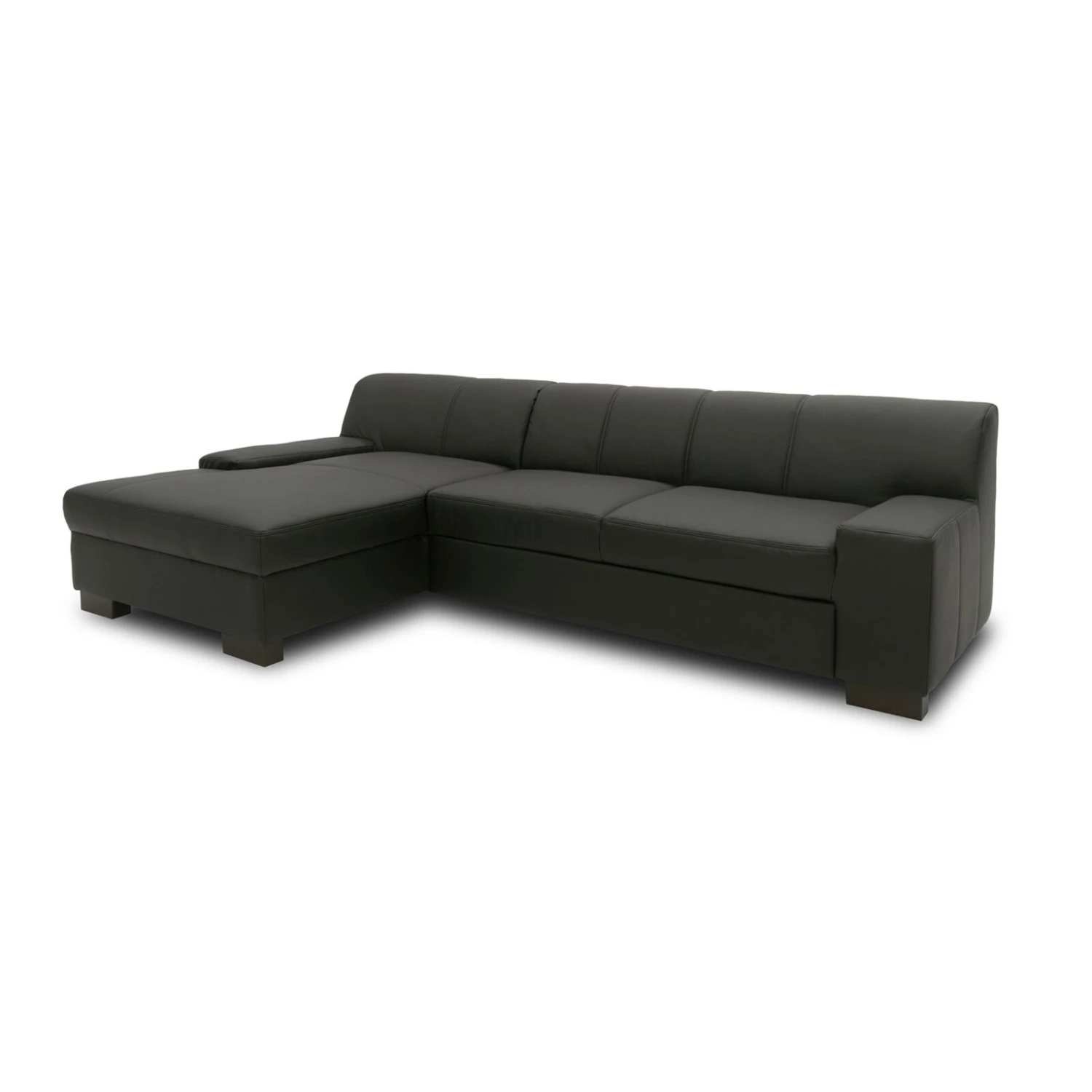 Ecksofa - schwarz - Basismodell - Recamiere links 1 Ecksofa - schwarz - Basismodell - Recamiere links