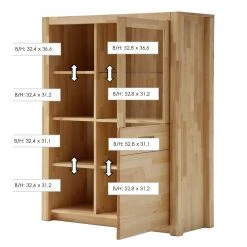 Vitrine - Kernbuche massiv geölt - 98 cm -Wohnzimmer Verkäufe 1248001700 03 1600Wx1600H