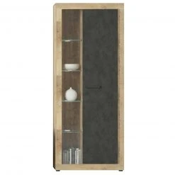 Vitrine - Old Style hell - Matera dunkel - 192 cm hoch