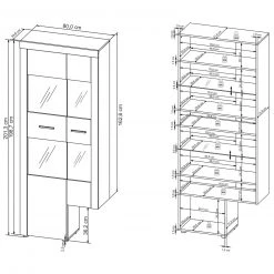 Wohnwand - Sonoma Eiche - 308 cm breit 15 Wohnwand - Sonoma Eiche - 308 cm breit -Wohnzimmer Verkäufe 1256000300 07 1600Wx1600H