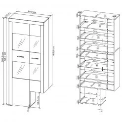 Wohnwand - Old Wood - Matera - 308 cm -Wohnzimmer Verkäufe 1256000301 03 1600Wx1600H