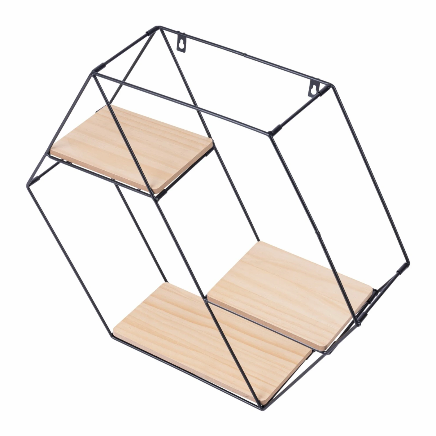 Wandregal - schwarz-natur - 58 cm 4 Wandregal - schwarz-natur - 58 cm – Bild 4