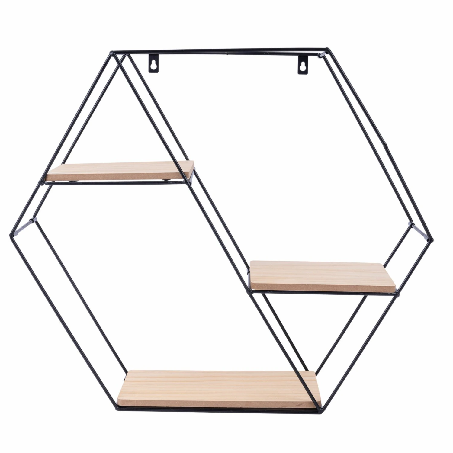 Wandregal - schwarz-natur - 58 cm 7 Wandregal - schwarz-natur - 58 cm – Bild 7