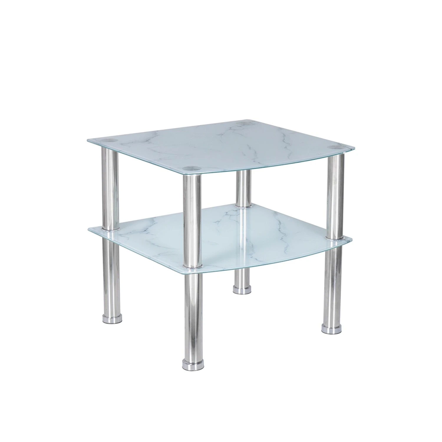 Beistelltisch - weiß - Marmoreffekt - 45 cm 1 Beistelltisch - weiß - Marmoreffekt - 45 cm