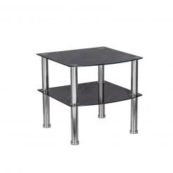 Beistelltisch - schwarz - Marmoreffekt - 45 cm