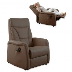Ledersessel - mocca - Motor und Aufstehhilfe