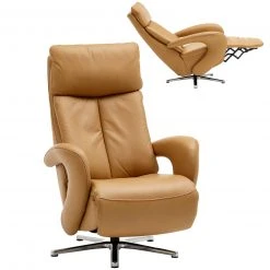 Ledersessel - kurkuma - mit Liegefunktion - small