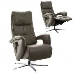 Ledersessel - greystone - mit Liegefunktion - large