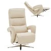 Ledersessel - ecru - mit Liegefunktion - medium