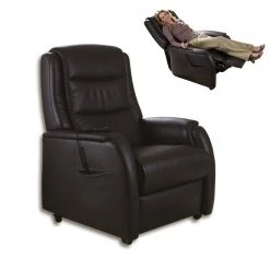 Fernsehsessel - dunkelbraun - Leder - mit Funktionen