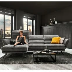 polsterpower Ecksofa - grau - Basismodell - Canapé links -Wohnzimmer Verkäufe 1260005077 03 1600Wx1600H