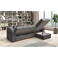 Ecksofa - anthrazit - Webstoff - Liegefunktion -Wohnzimmer Verkäufe 1286000600 03 1600Wx1600H